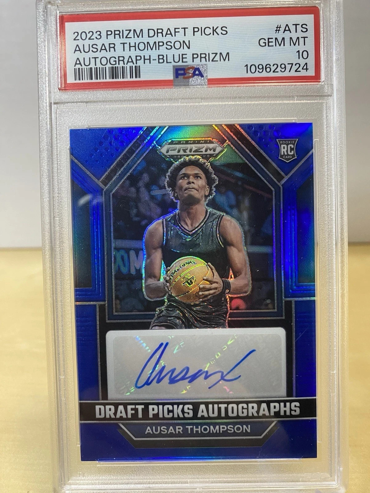 Ausar Thompson Auto Rookie 2023 Prizm RC Blue Prizm PSA 10 Gem Mint 11/99