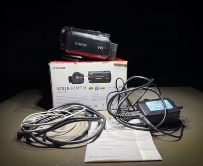 Canon VIXIA HF M500 HD Camcorder Full HD 1080p w/ Battery Charger Cables Box