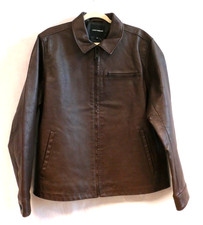 Lucky Brand Mens Leather Jacket size L brown