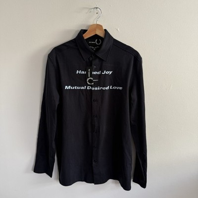 Raf Simons x Fred Perry bedrucktes Trikot Shirt Herren XS Extra Small marineblau neu mit Etikett