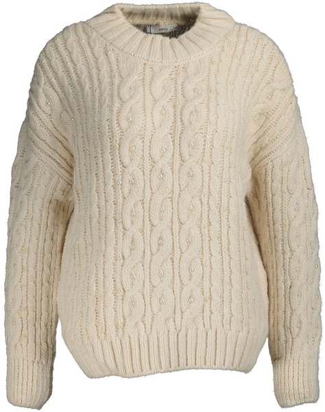 Neu !! Mango Damen Pullover Beige Gemustert Gr. S-image