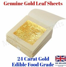 Genuine Gold Leaf Sheet 24K Carat Edible Cooking Baking Food grade 4.33x4.33cm