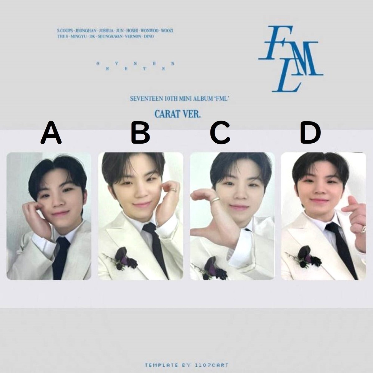 WOOZI SEVENTEEN - FML - CARAT ver. Official Photo card SVT
