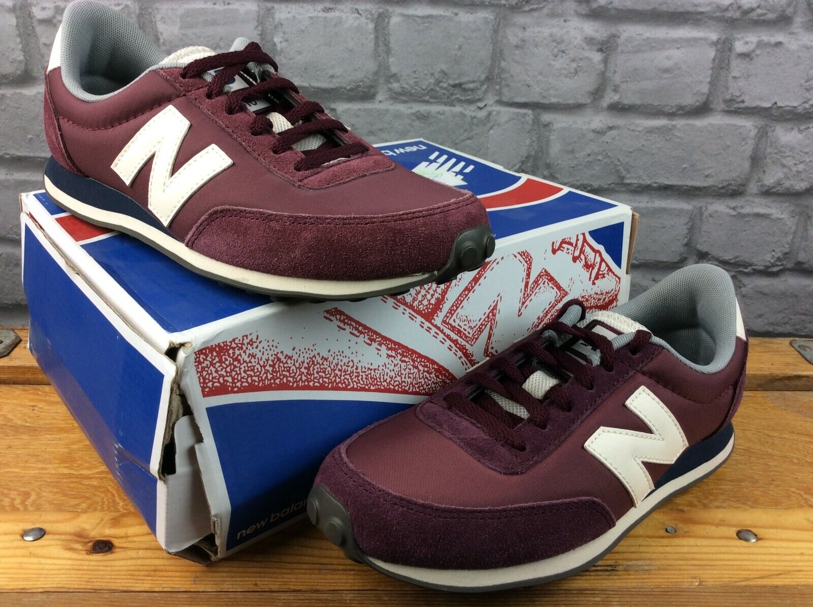 NEW BALANCE 410 UK 4 EU 37 BURGUNDY WHITE TRAINERS CHILDRENS Â£55 C |