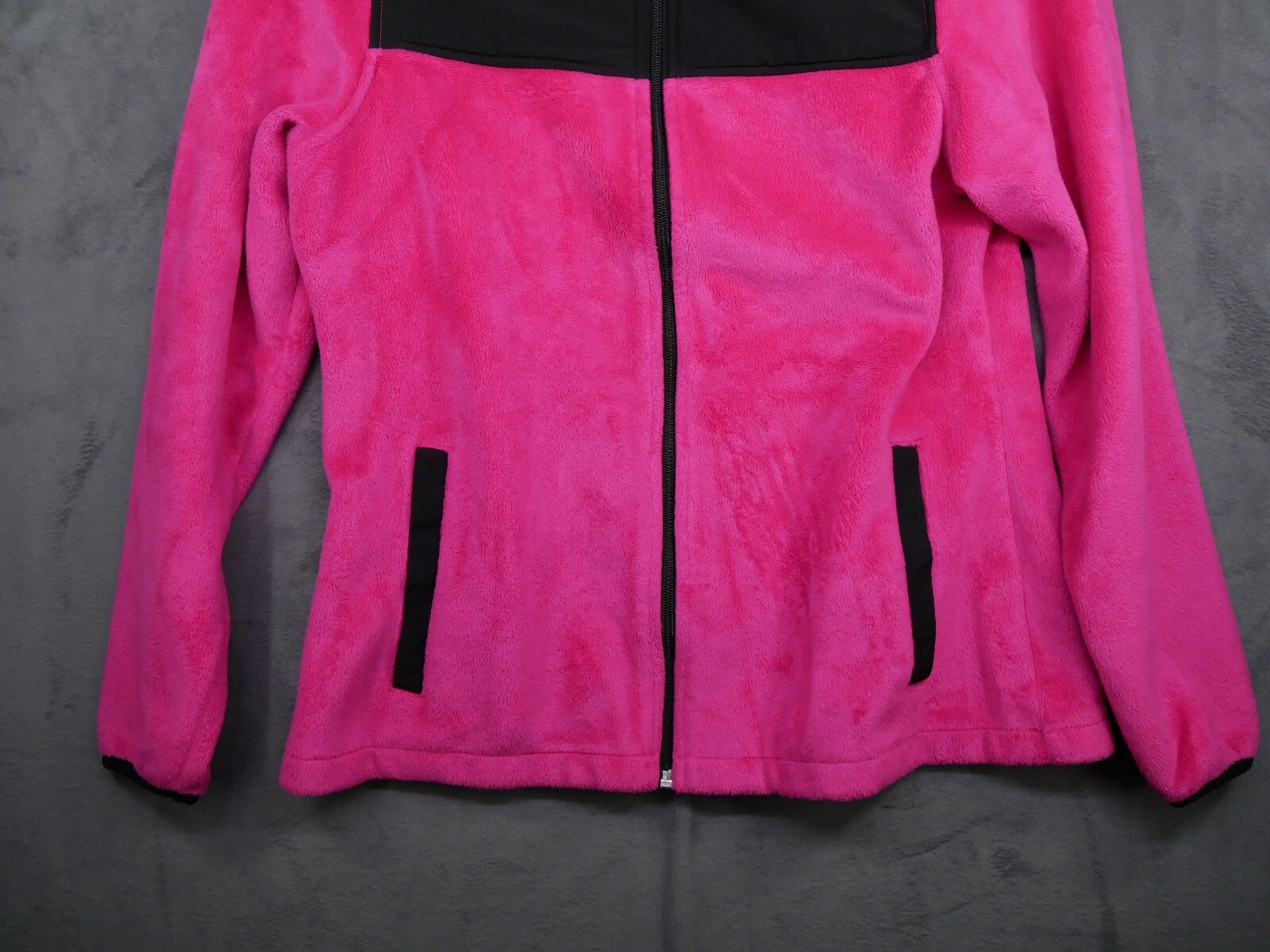 Giacca donna taglia small Fila sport pile zip nero rosa caldo