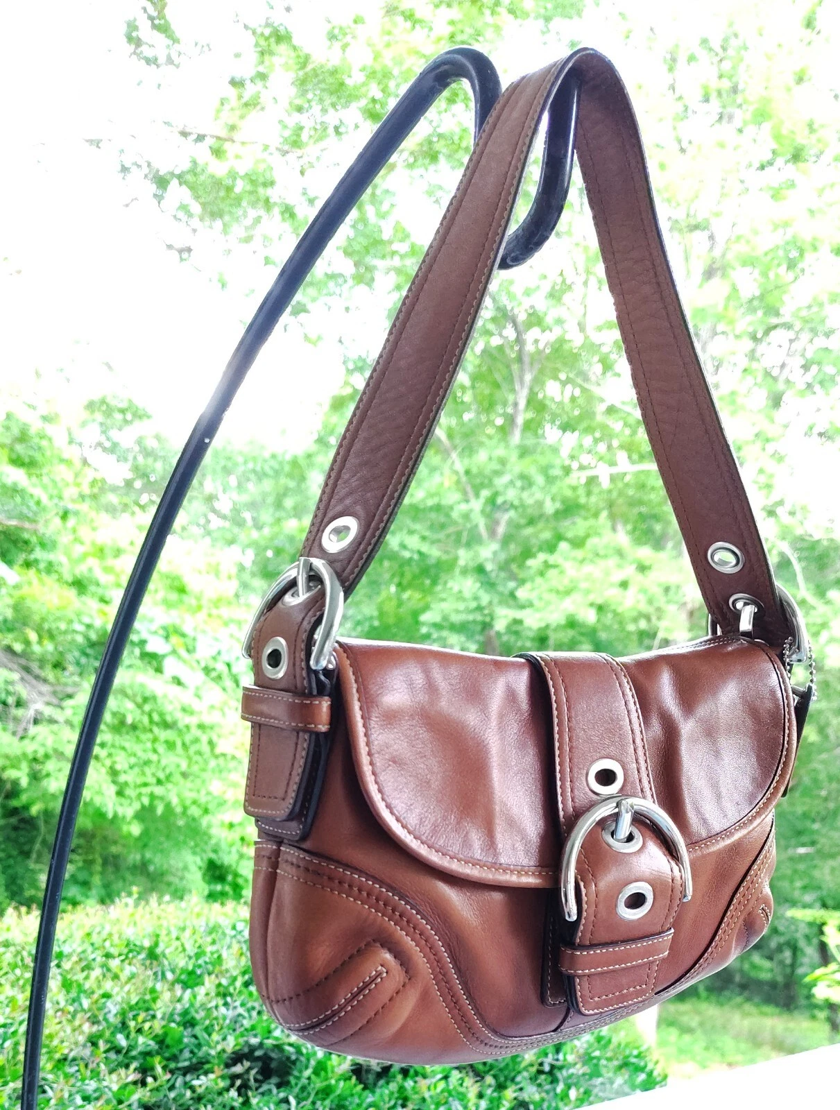 Coach SMALL F10188 Borsa a tracolla vintage Soho Y2K in pelle di cognac