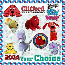 Wendy's 2004 CLIFFORD the BIG RED DOG Scholastic CLEO T-Bone YOUR Toy CHOICE