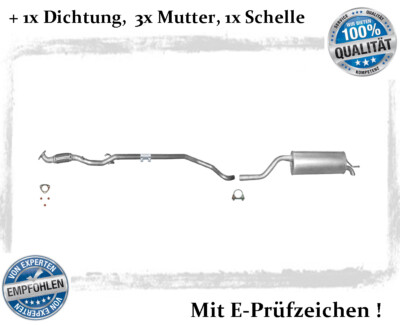 Auspuffanlage für Opel Corsa D 1.2 Auspuff Mittelrohr Endtopf Dichtung Schelle