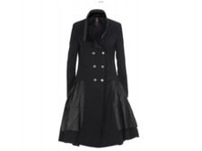 High Tech By Claire Campbell Black Fit And Flare Coat, Size 12 Fit, Exc Cond