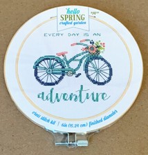 Dimensions "Every Day Is An Adventure" Bicycle w/ Flowers Cross Stitch Kit NIP