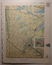 Vintage MINNESOTA Atlas Map from a 1967 Mid-Century Modern World Book Atlas