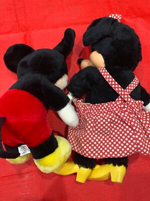 Vintage 1980's Disney Mickey Mouse & Minnie Mouse Plush Dolls by