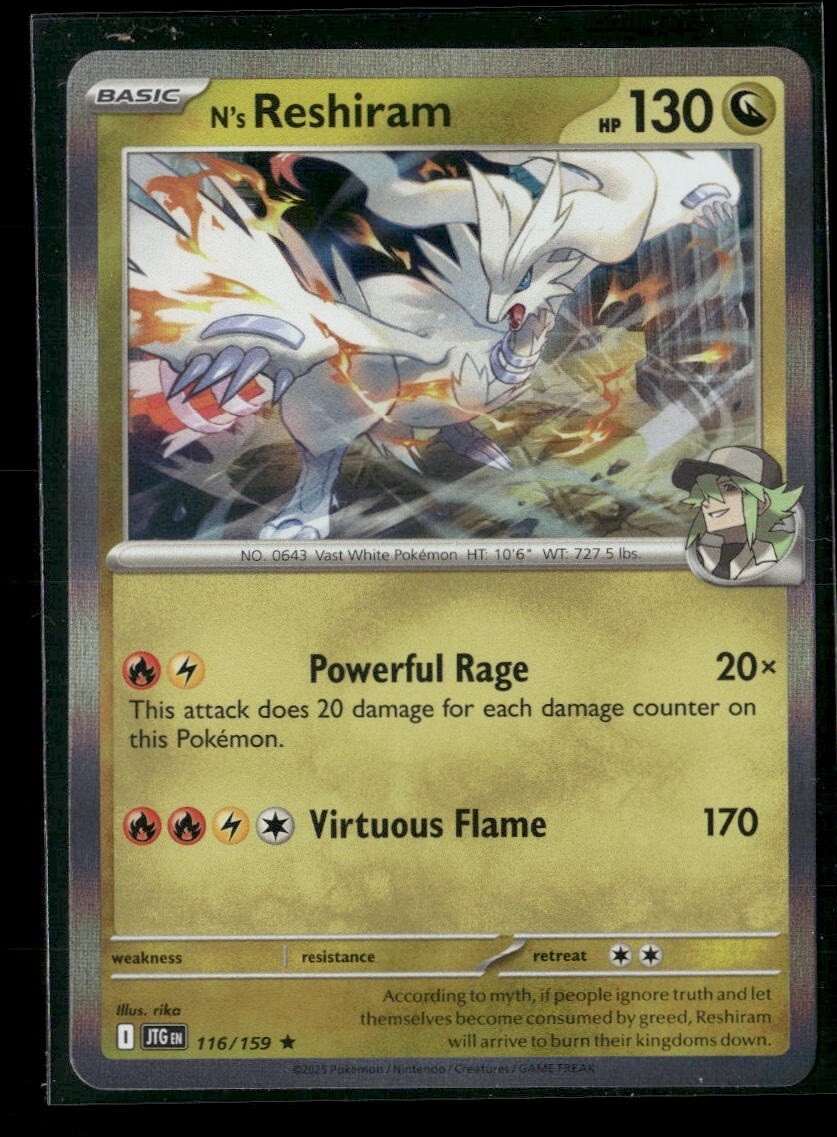 N's Reshiram 116/159 Holo Rare Journey Together Pokemon TCG NM