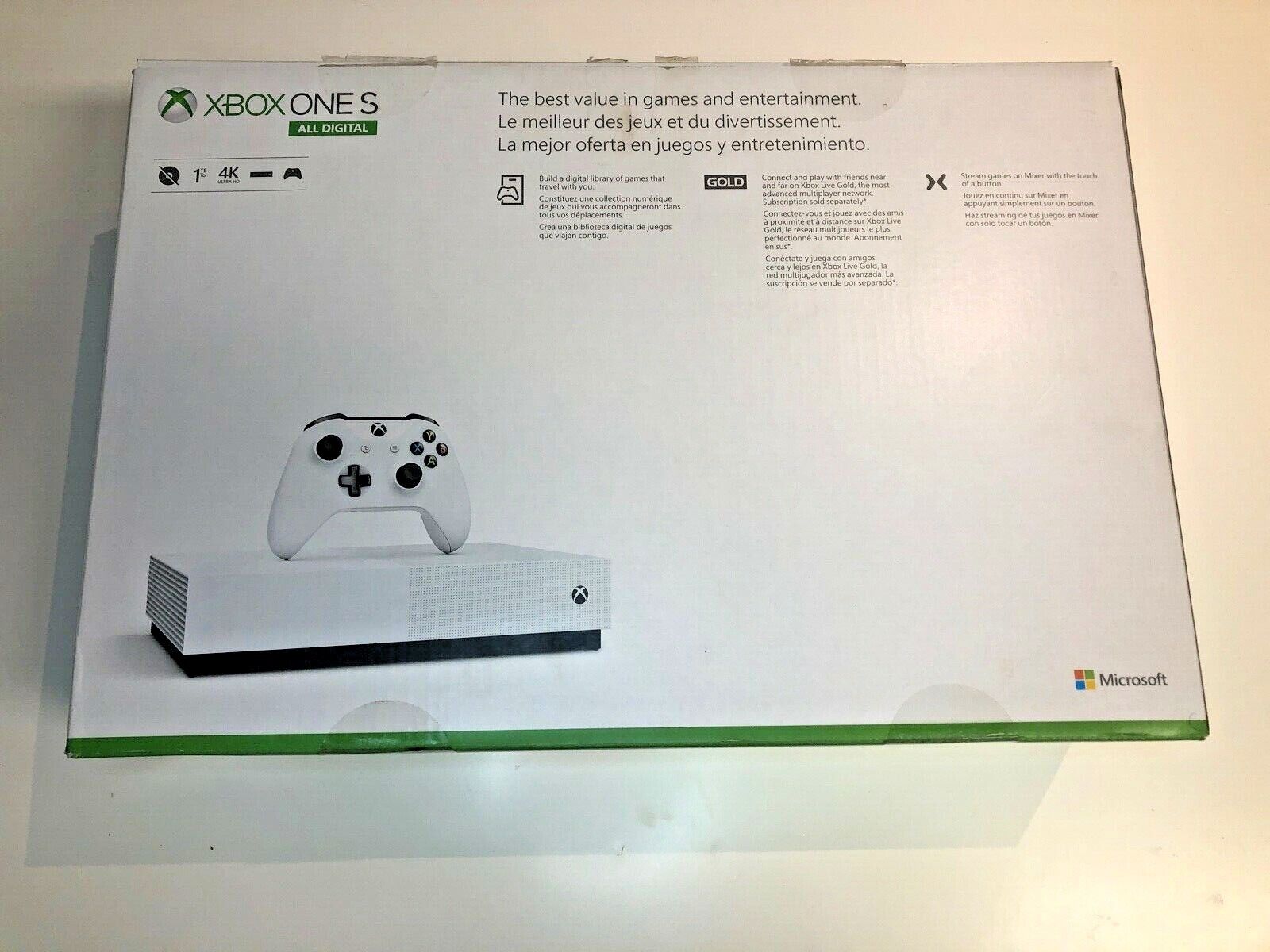 Microsoft Xbox One S White All Digital 1TB Console Box Only ~ Read