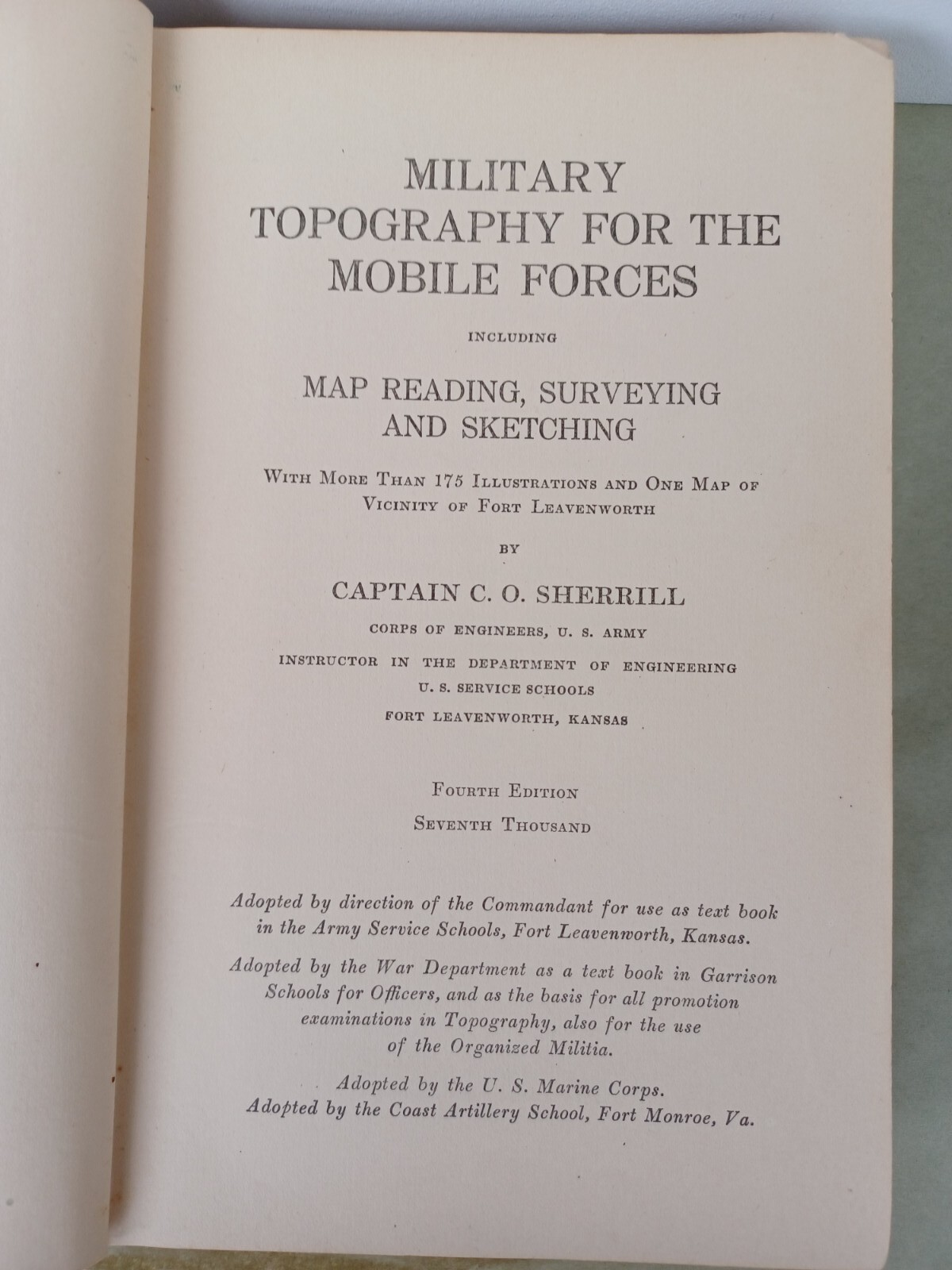 Military Topography For The Mobile Forces Army Service Schools Textbook