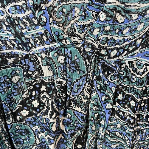 Blusa Camisa Top Joie Cuello en V Manga Globo 3/4 Floral Cachemira Talla M Azul - Imagen 4 de 10