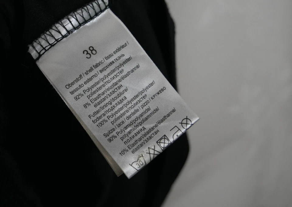ALFREDO PAULY Elegantes Stretch Blusen Shirt Schwarz Spitze Glitzer Steine Gr 38 - Bild 4 von 4