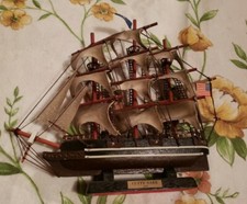 Ancienne réplique en bois de Cutty Sark 1869 grande maquette bateau 11,5" 
