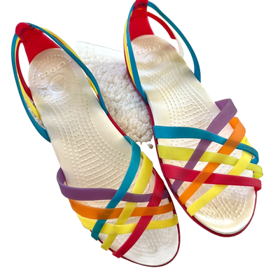 Crocs Sandals Size Rainbow Isabella Huarache Jelly Woven