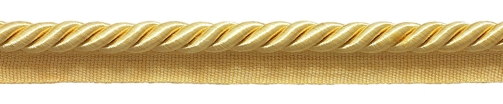 Light Gold 3/8"" Decorative Lip Cord 24 Karat gold [By The Yard]