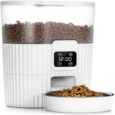 Automatic Cat Feeder, 3.5L Dual Power Pet Feeder Automatic Dry Food Dispenser, C