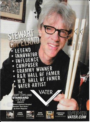 Vater Percussion - Stewart Copeland of The Police - 2006 Print Advertisement