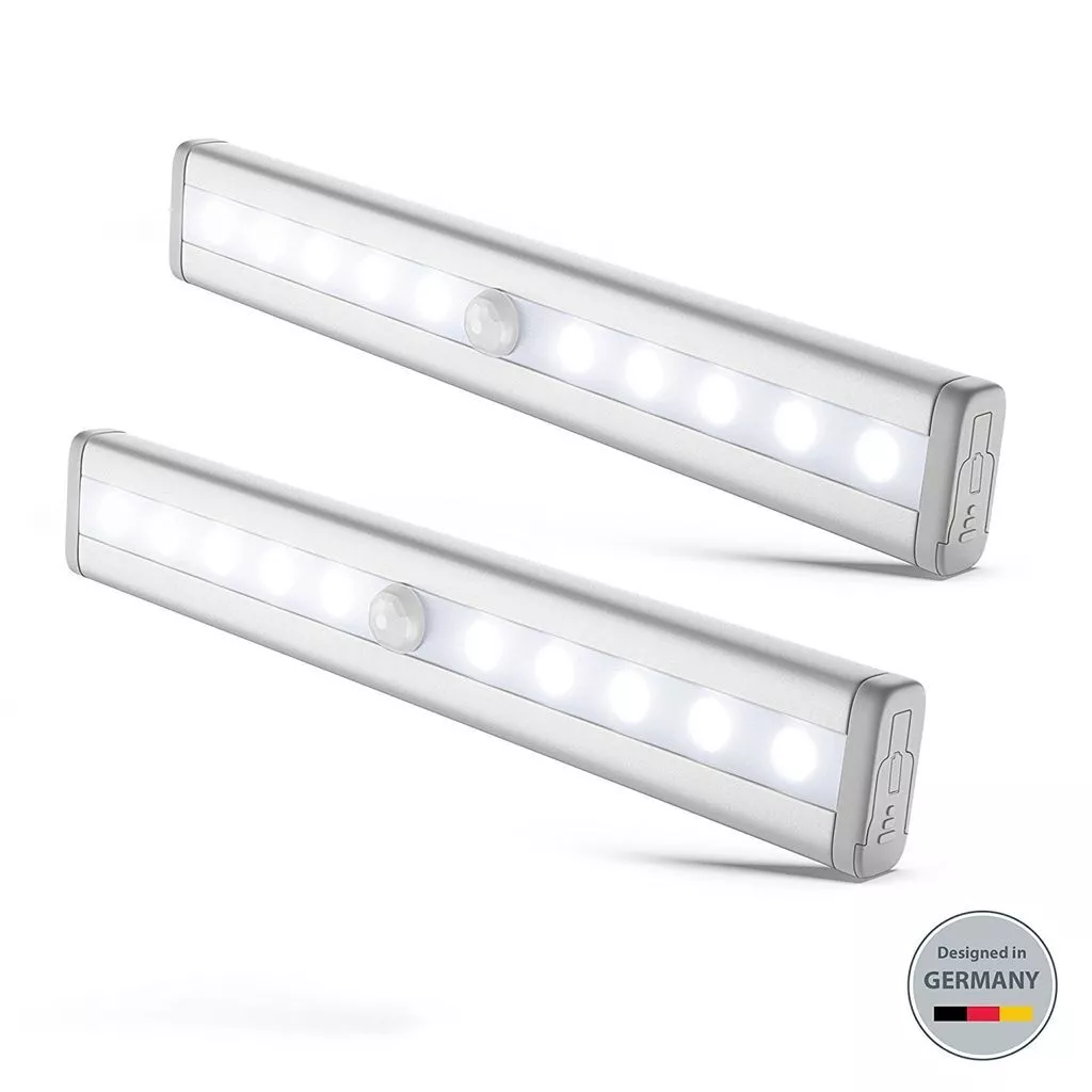 Reglette Led Avec Detecteur De Mouvement 2 Réglette LED lumière avec détecteur de mouvement éclairage de sécurité armoire | eBay