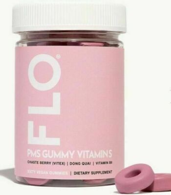 PMS Vitamins Gummies, O Positiv Flo - Proactive PMS Relief -60 Servings