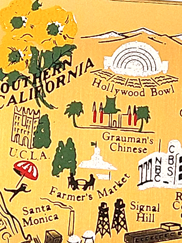 VINTAGE RARO PUNTO DI RIFERIMENTO CALIFORINA MERIDIONALE INCISO SU SPECCHIO ELGIN POLVERE COMPATTA - Foto 17 di 17