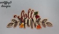 CRAFTECAFE FALL FAMILY KID TITLE premade paper piecing scrapbook die cut piece