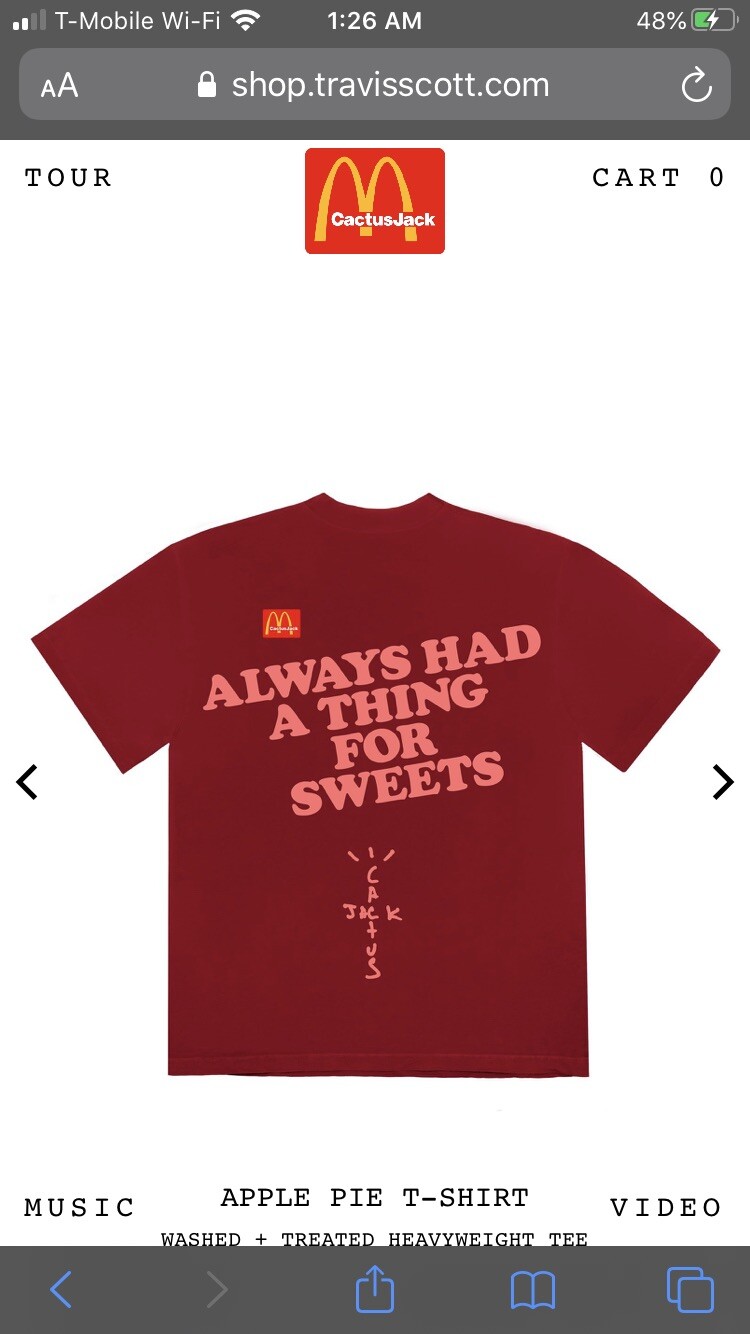 apple t shirt travis scott