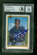Frank Thomas 1990 Bowman Rookie 320 Beckett Authentic On Card Autograph Grade 10