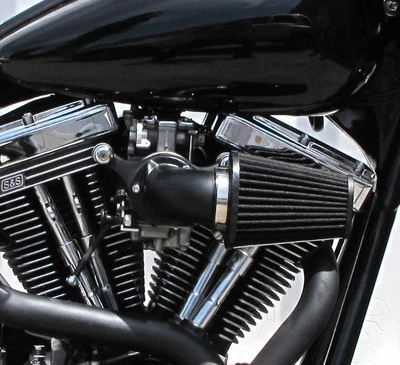 BLACK CONE AIR CLEANER FILTER KIT 93-16 DYNA SOFTAIL CV CARB BIG TWIN HARLEY - Bild 1 von 4