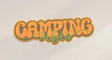 Camping Vibes Scrapbook Title Handmade Paper Pierced Die Cut