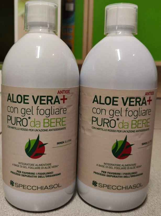 SPECCHIASOL SUCCO DI ALOE VERA PURO+ MIRTILLO ROSSO 2 CONFEZIONI DA 1 LITRO
