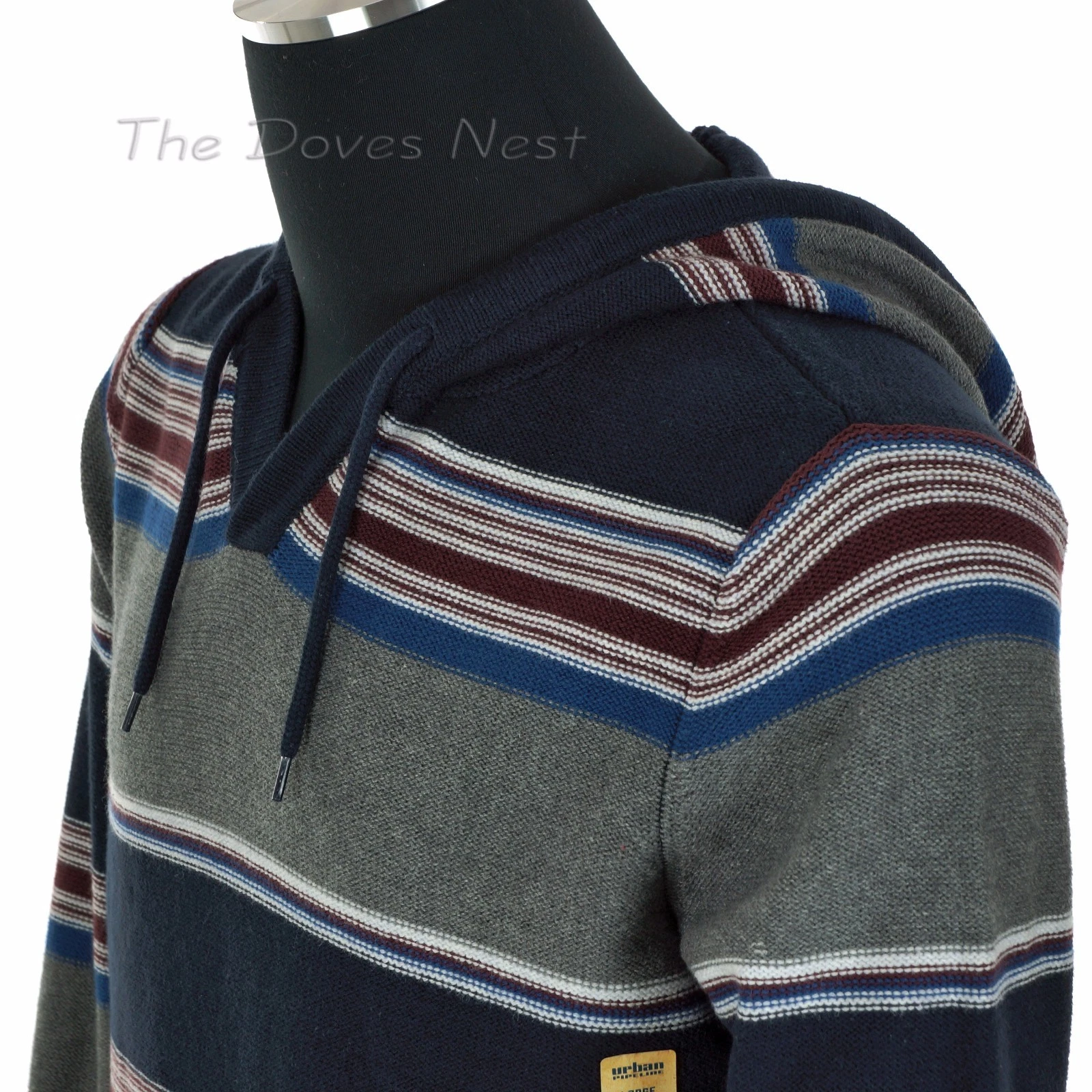 URBAN PIPELINE Young Men's LARGE Multi-Color HOODED SWEATER Baja STRIPE HOODIE