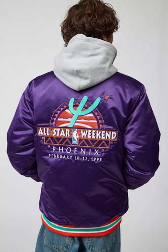 Chaqueta Universitaria Mitchell & Ness Peso Pesado Satén Mediana - Imagen 5 de 7