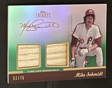 2011 Topps Tribute Dual Relic Green /75 Mike Schmidt #TDR-MS Phillies Game Used