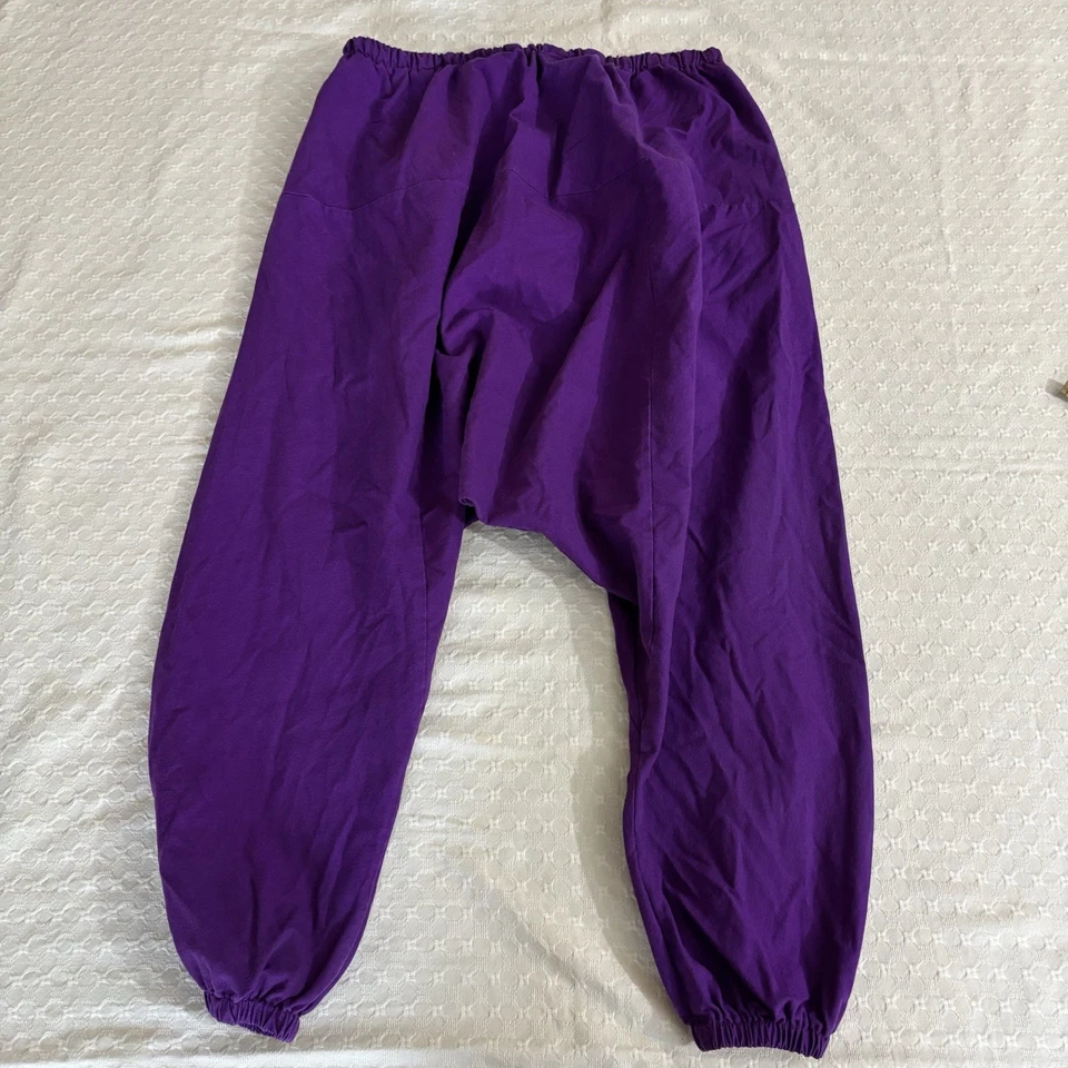 Buddha Pants Harem Drop Crotch Purple Yoga athleisure Sz Large Linen - Image 2 of 4