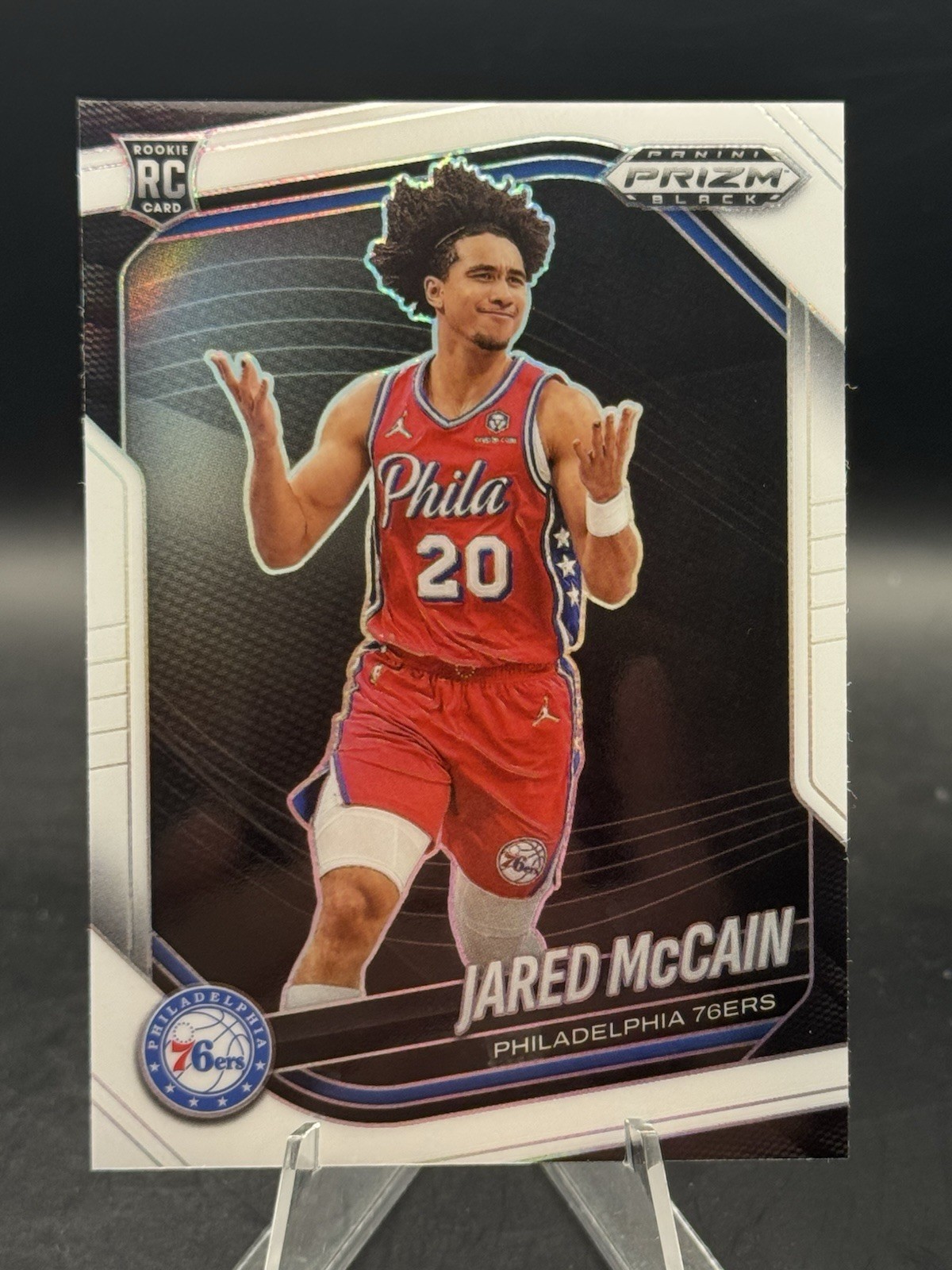 Jared McCain 2024-25 Panini Prizm Black Rookie #80 White /175