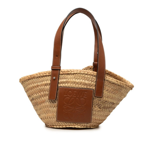 Loewe Anagram Handbag, Basket Bag, Brown/Beige, Raffia Leather, Wo... GZl1ifo6