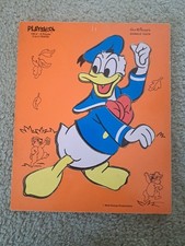 Vintage Playskool Wood Puzzle 8 Pieces Walt Disney Donald Duck 190-2