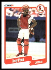 Tony Pena 1990 Fleer #256 Cardinals MLB READ FREE SHIPPING AutographDen