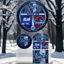 06 COLONIAL CUP CHAMPIONSHIP UHL MICHIGAN K-WINGS V ROCKFORD ICEHOGS HOCKEY PUCK