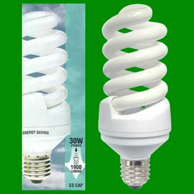 2X 30W Ampoule LED Spiral Blanc Jour Basse Énergie CFL SAD 6400K ES E27 - Photo 1/3
