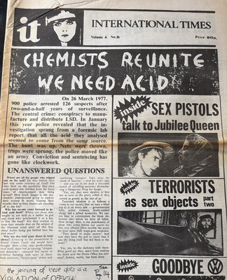 IT INTERNATIONAL TIMES UNDERGROUND  MAGAZINE 1977 SEX PISTOLS LAST INTERVIEW ETC