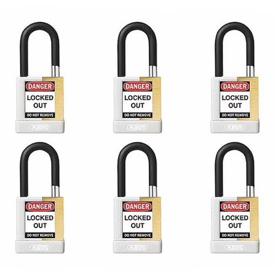 Abus 20080 Keyed Padlock, Open, Rectangular Steel Body, Hardened Steel Shackle,