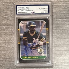 1987 Donruss Tony Phillips signed auto autograph PSA/DNA AUTO Blue Sharpie