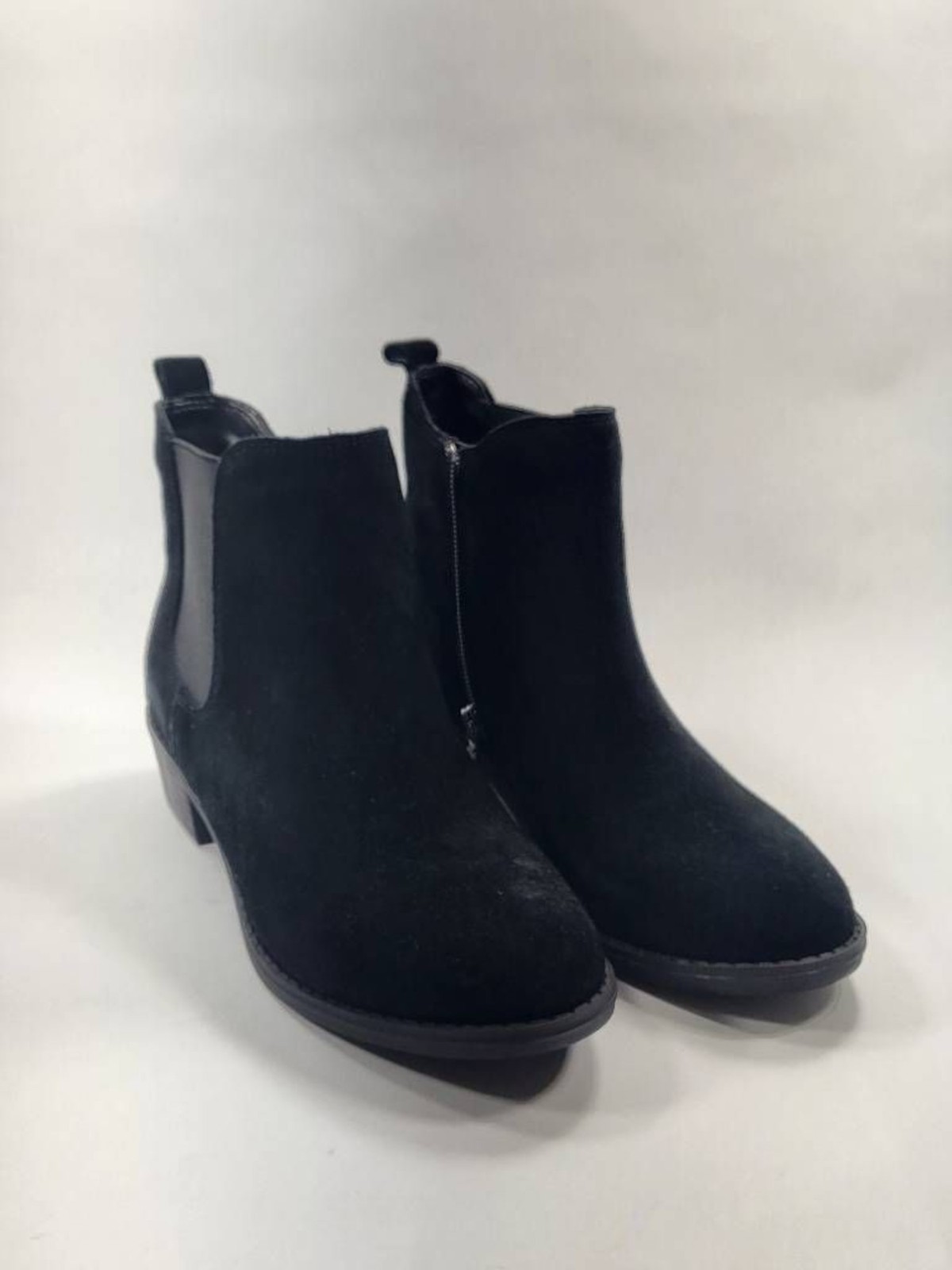AQUA COLLEGE Womens Black Lori Round Toe Block Heel Leather Chelsea 85 M 6990₽
