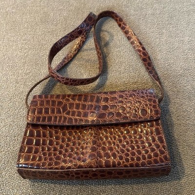 DKNY Crocodile Print Faux Leather Shoulder Bag Purse (TD)
